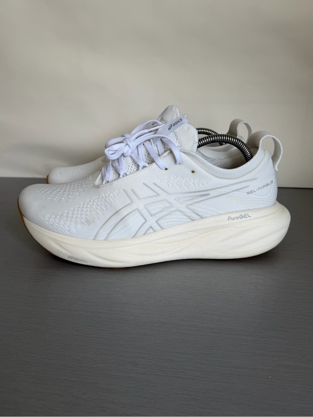 ASICS Gel Nimbus 25 White Athletic Running Sneakers